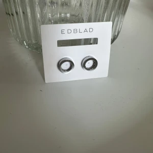 Stainless steel örhängen från Edblad - Säljer ett par stilrena, runda örhängen i silverfärgad rostfritt stål från Edblad. De är helt nya och oanvända! Örhängena har en cirkelformad design med små gnistrande stenar längs insidan av ringen. Ny pris kostar de 349kr