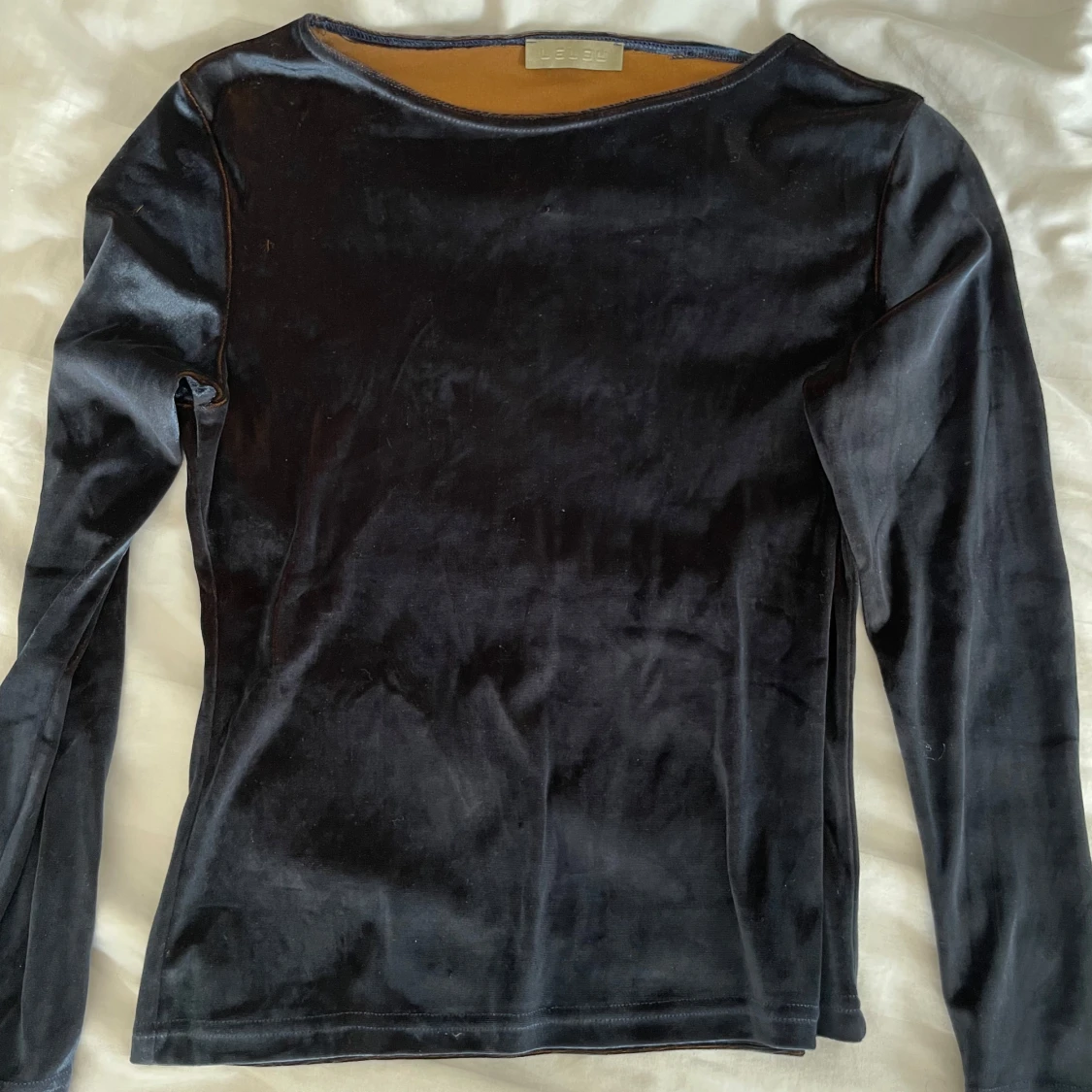 Mörkblå sammetsliknande topp - 3