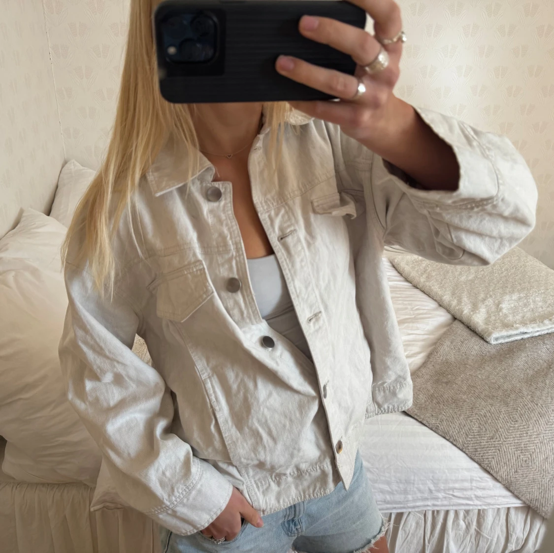 Oversized vit denimjacka - 2