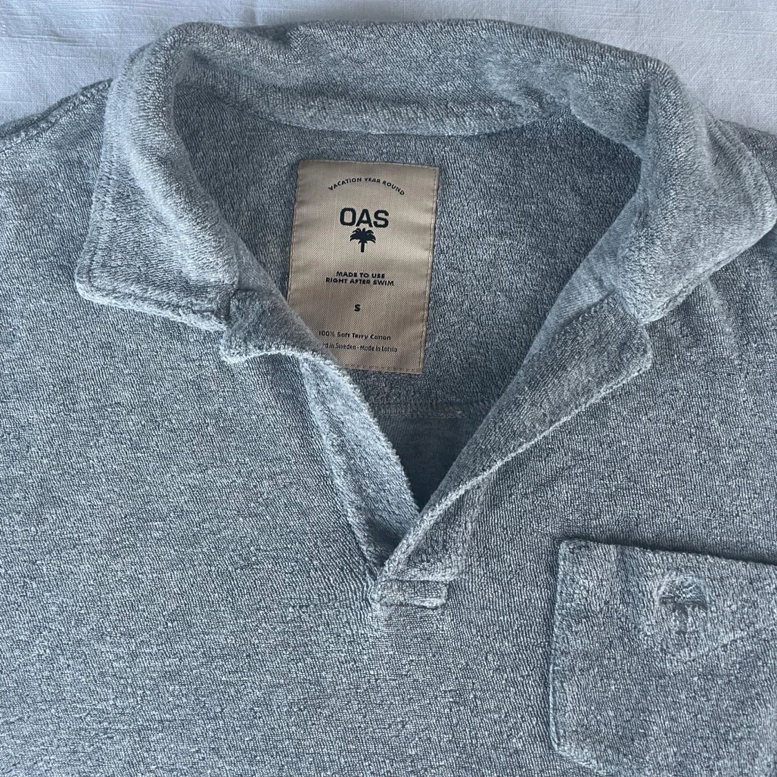 Grå frotté piké från OAS - 1