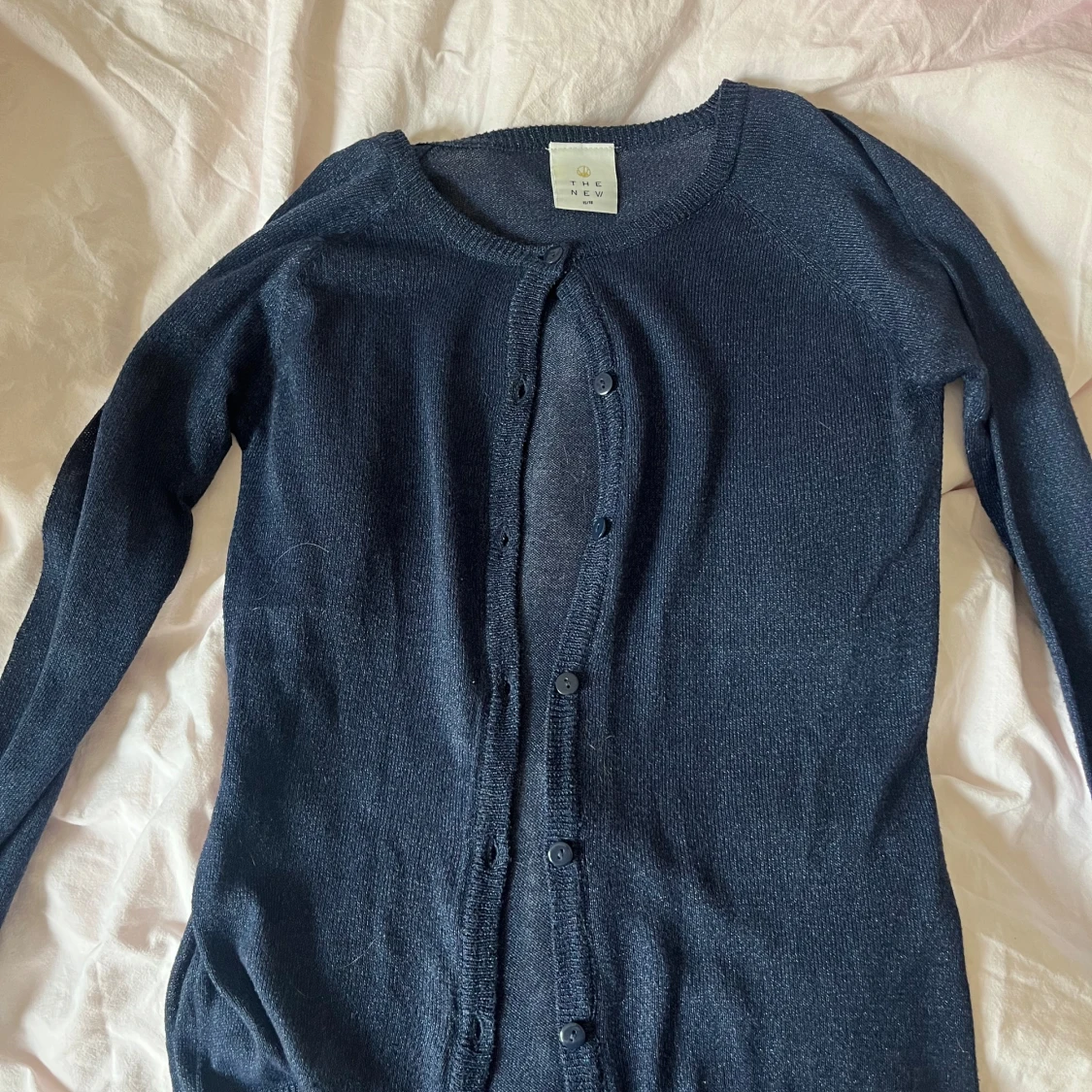 Mörkblå glittrig kofta  - 1