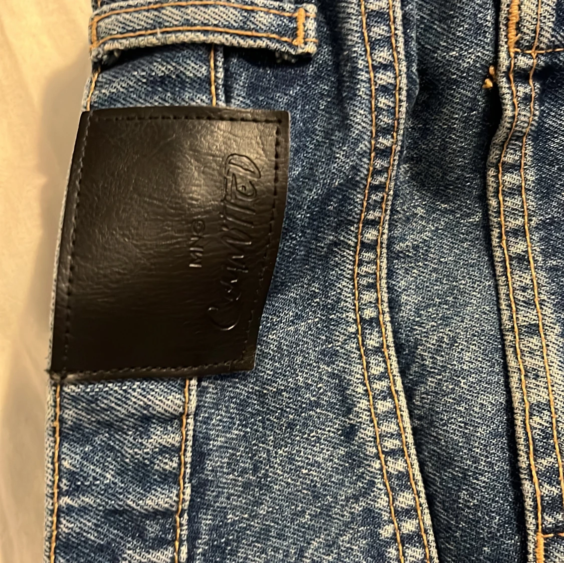 Blå jeans kjol från mango - 4