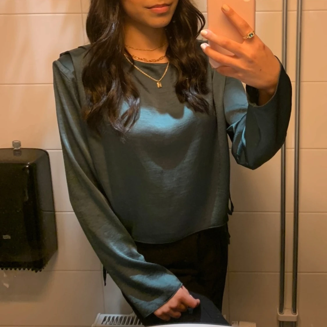 Grön långärmad blus