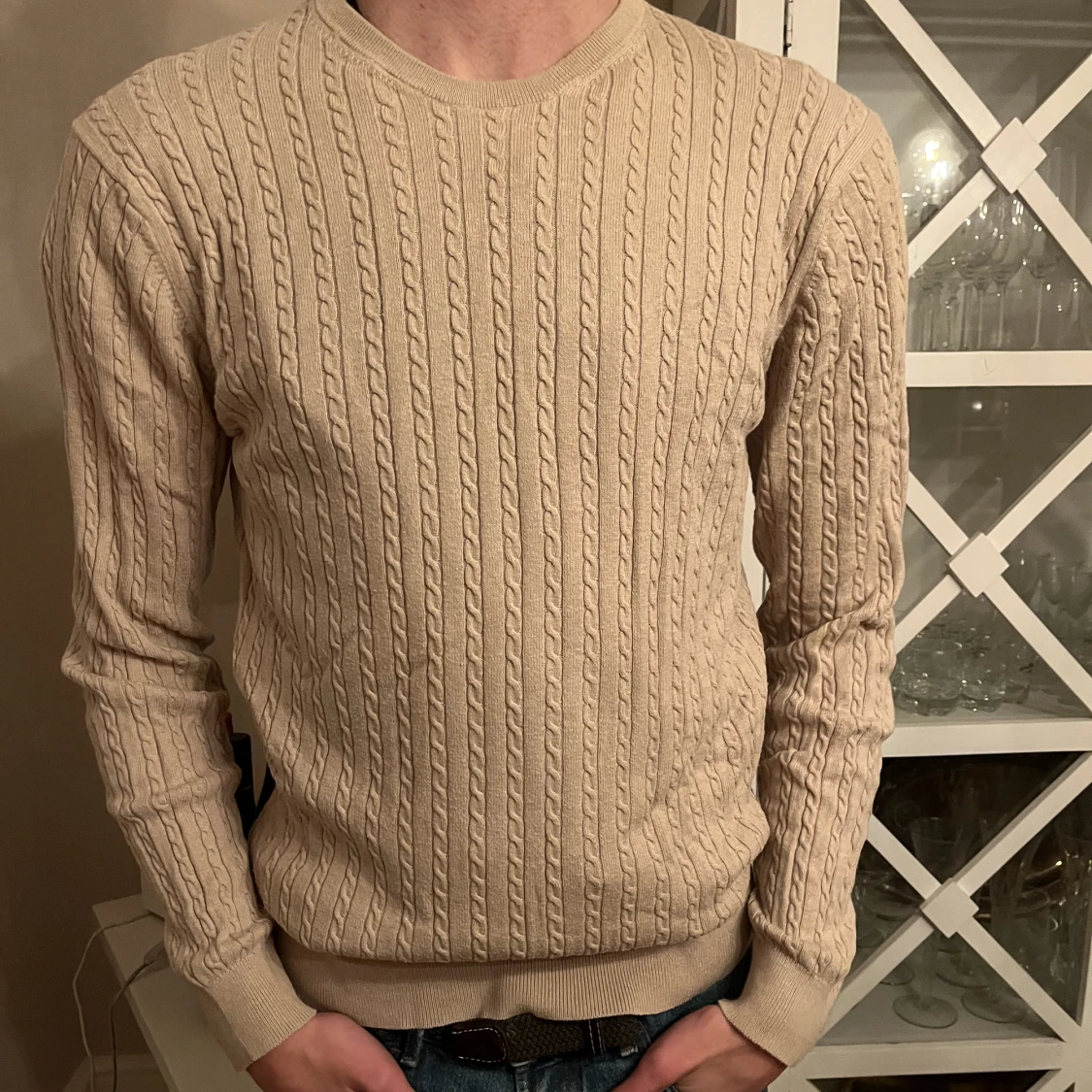  Kabelstickad Jack & Jones tröja