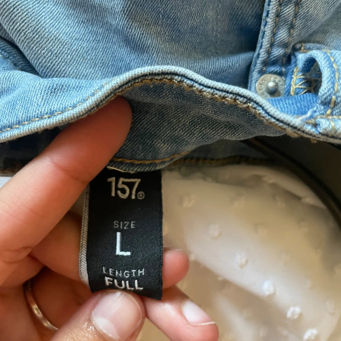 Ljusblå jeansbyxor från 157 - 3