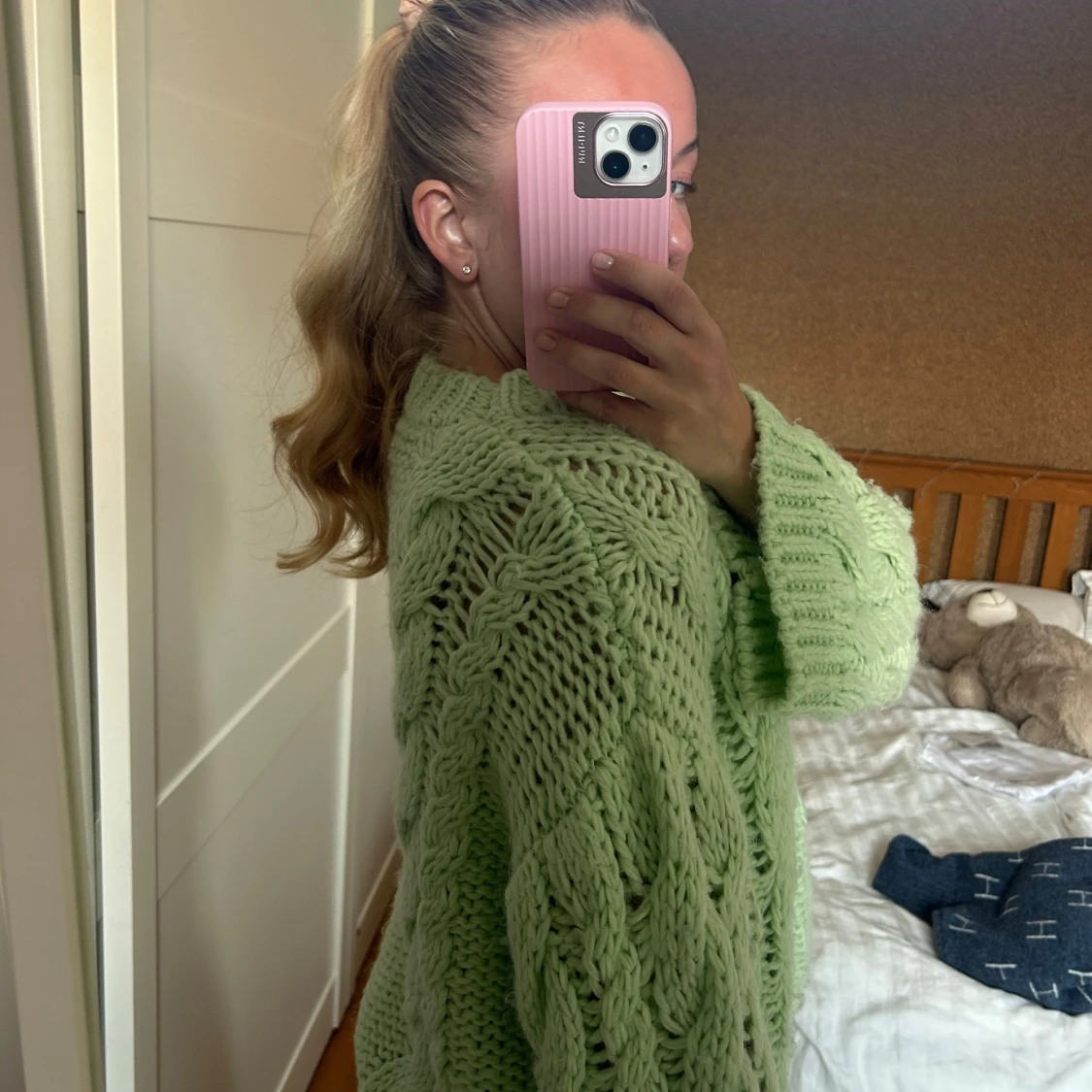 Ljusgrön stickad tröja från Bentsien x NA-KD - 2