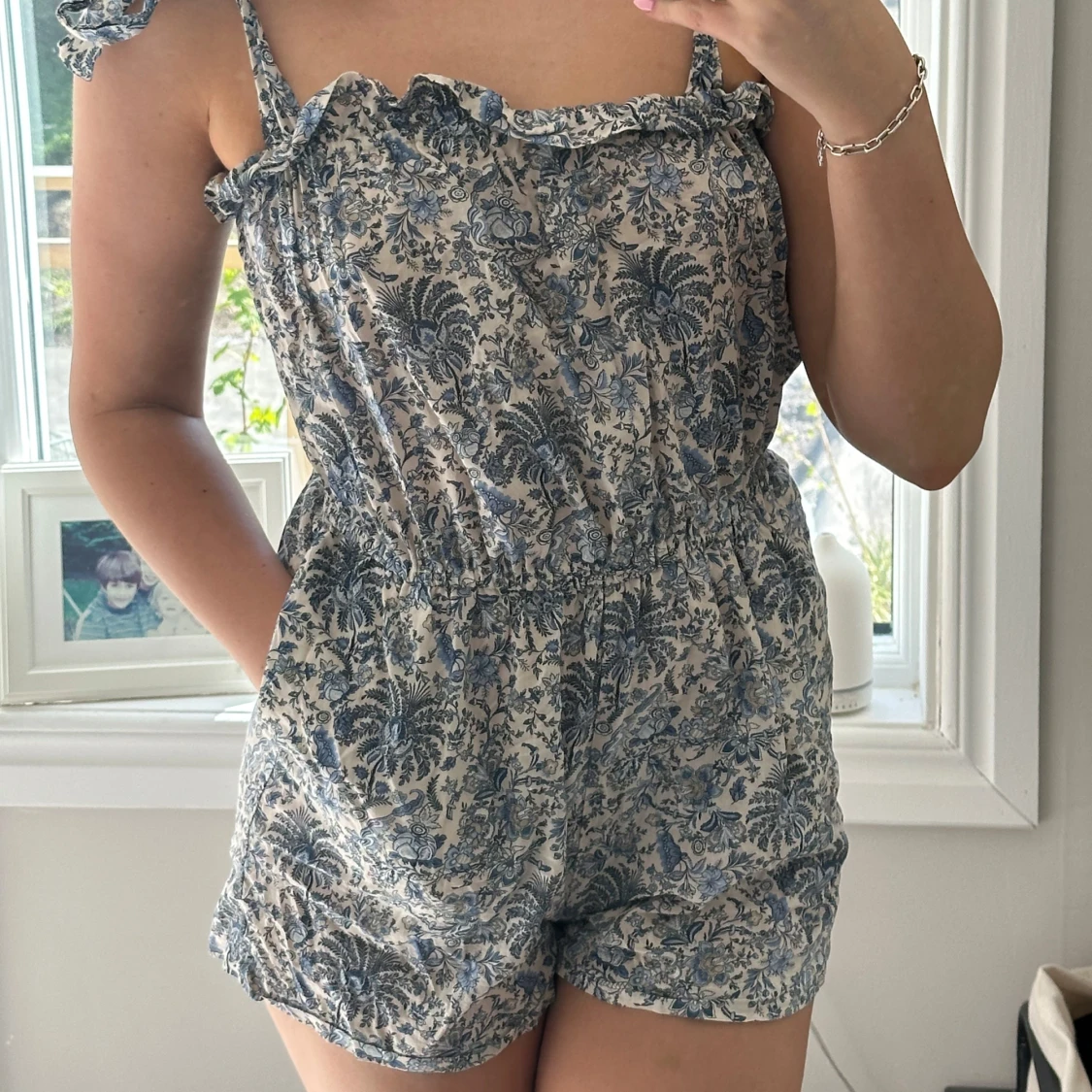 Blommig kort jumpsuit