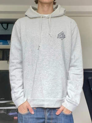 A.P.C hoodie - En snygg grå hoodie från APC i storlek M. Han på bilden är 179. Tröjan är i fint skick förutom ett litet hål vid ena armbågen(se sista bilden) har du några frågor? Fråga på