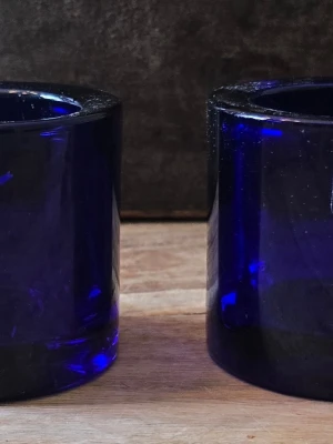 Ittala/ Merimekko " Kivi' ljuslycktor - 2 st kobolt blå ljuslycktor för värme ljus. Har haft i en av dom vid 1 tillfälle