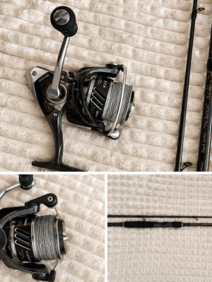  Svartzonker spö med okuma rulle  - Spöt: Svartzonker Black Series "The Horizon" [McRubber n' Tails] haspelspö 8'4" 30-120 g, 254 cm 8,4 foot   Rulle: Okuma ITX Carbon 4000H haspelrulle  Lina: Berkley Sick Braid X8 flätlina moss green 0.290 mm x 150 m  Köpt sedan ett år sen, 2025-05-25, jätte fint sett som passar alla gäddfiskare som vill fiska med mindre samt stora beten upp till 120g. Finns kvitto på allt från fiskejournalen, vid frågor eller pris diskussioner kontakta gärna mig. Använts runt 20 gånger +-. Nytt pris är 2200+-