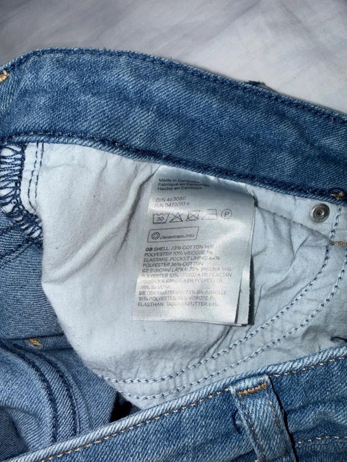 Blå denimshorts med uppvik - 3