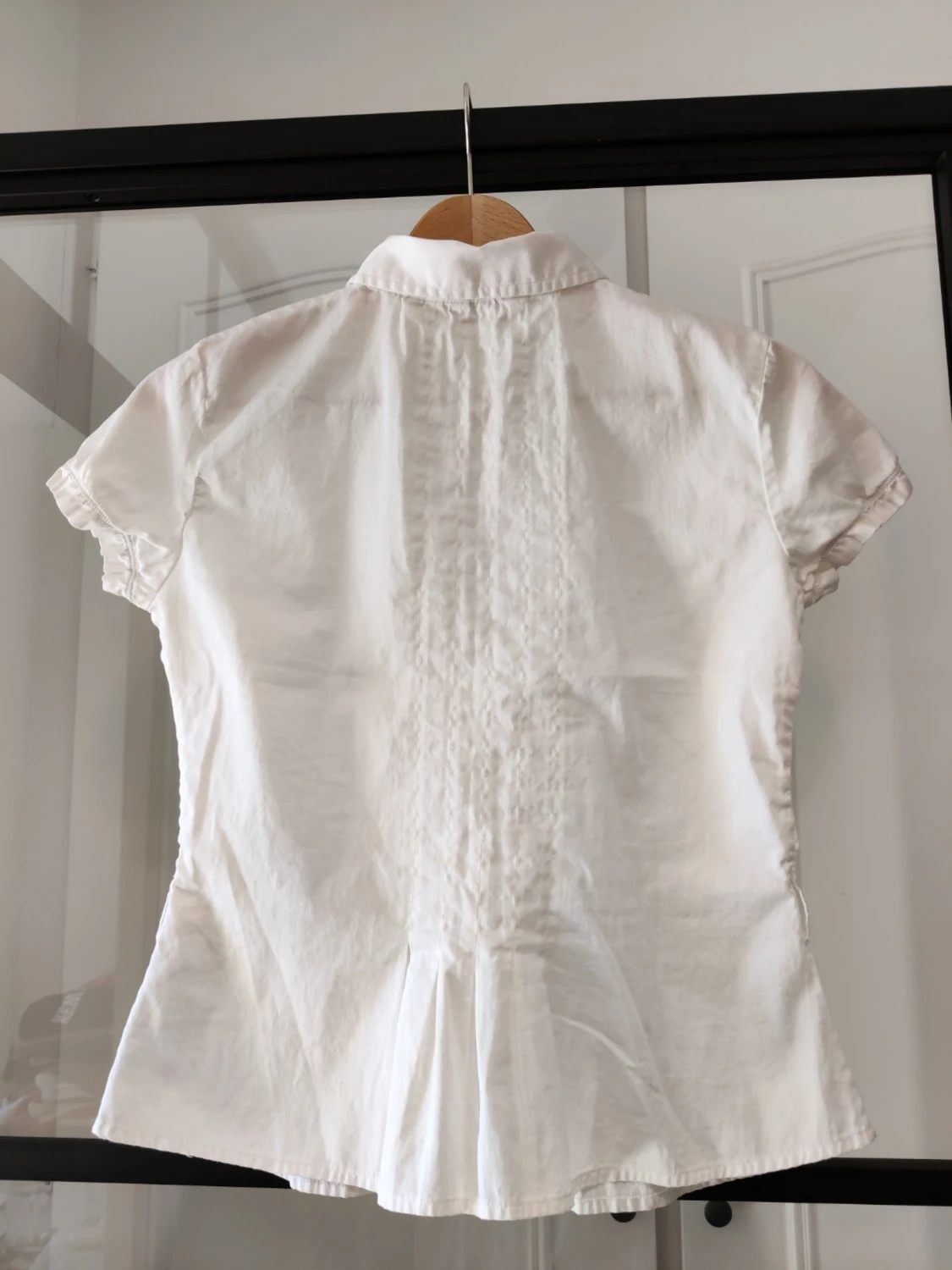 Vintage Vit kortärmad blus med knappar - 1