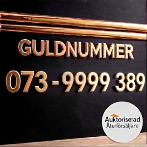 Guldnummer 073-9999 389 - Exklusivt guldnummer till salu, perfekt för dig som vill ha ett lätt och minnesvärt telefonnummer