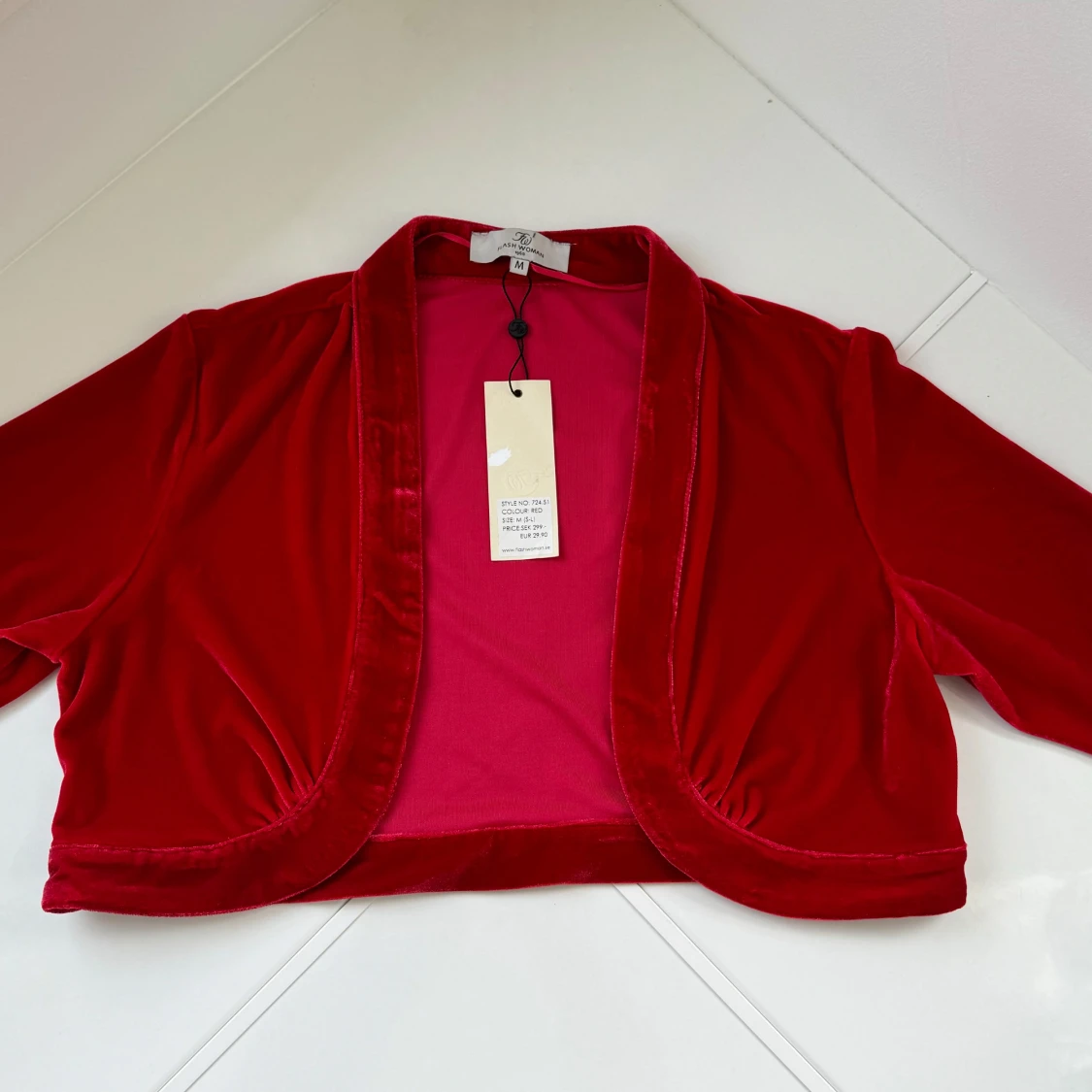 eleganta röda sammetkofta, Helt Ny. - 91