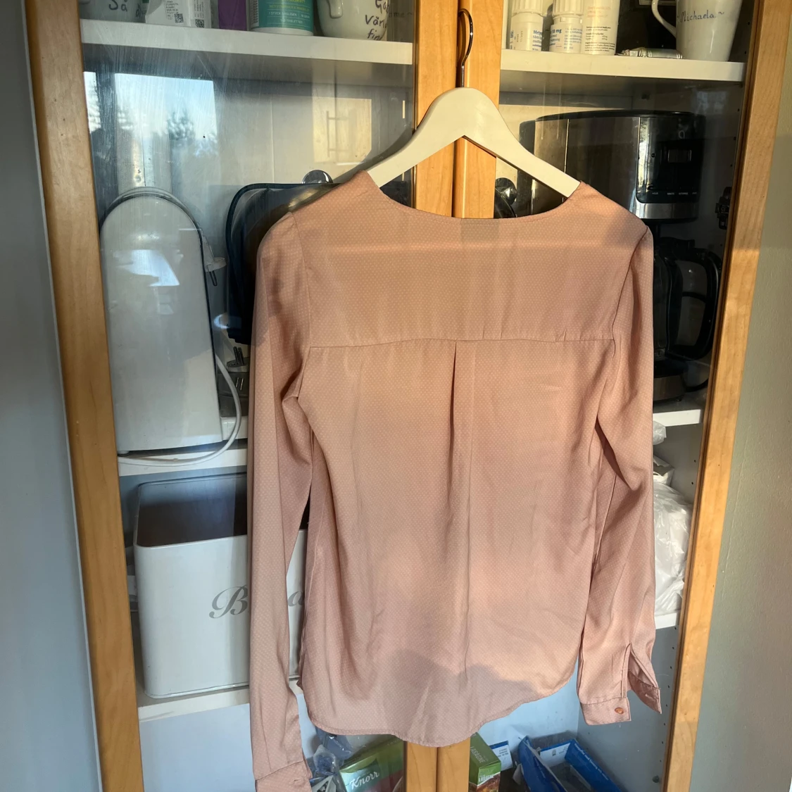 Rosa långärmad blus - 90