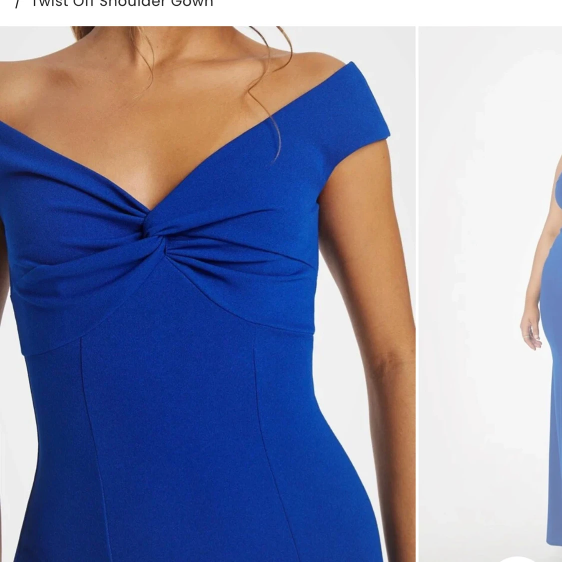 Blå långklänning med twistdetalj - 3