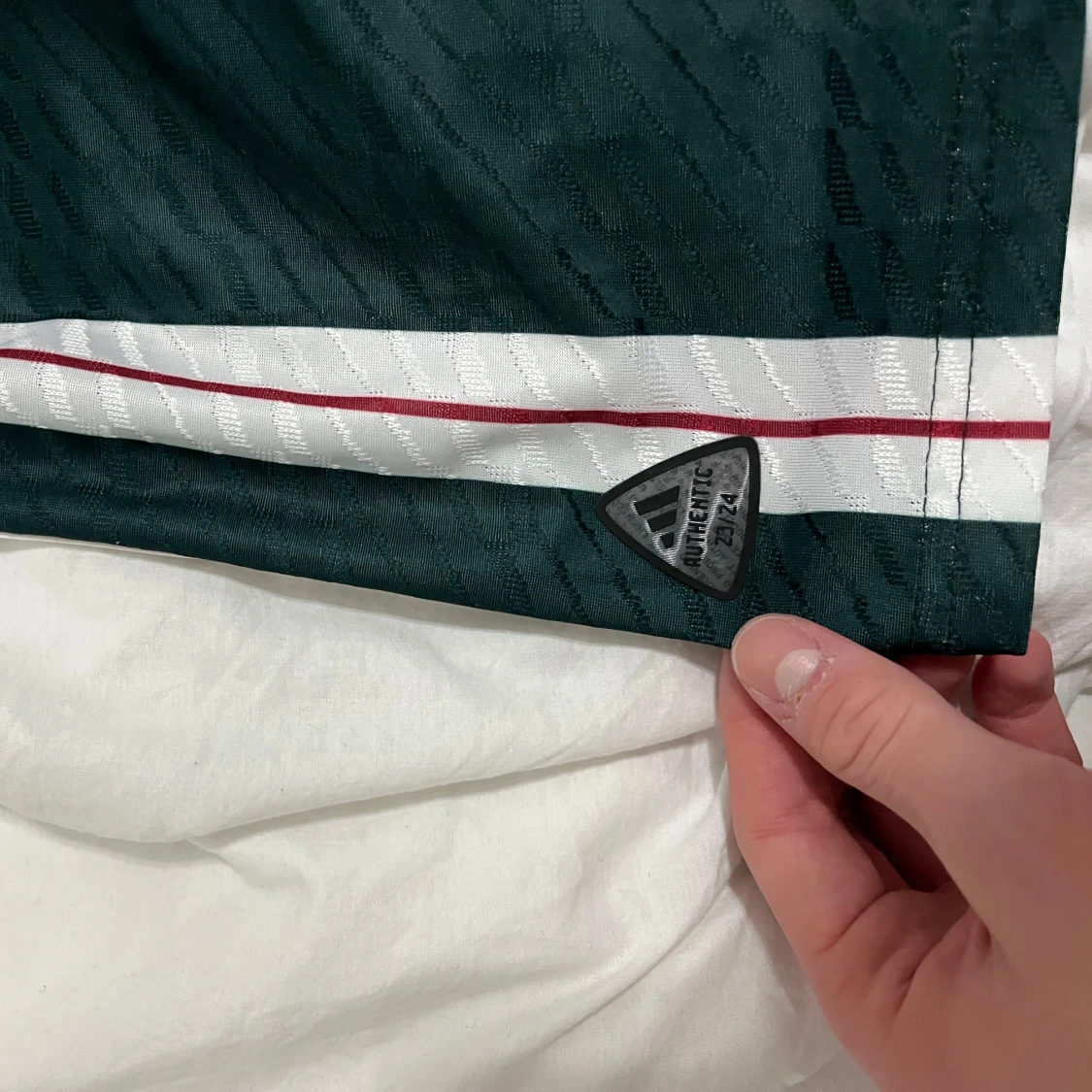 Grön och vit randig fotbollströja, manchester united  - 3