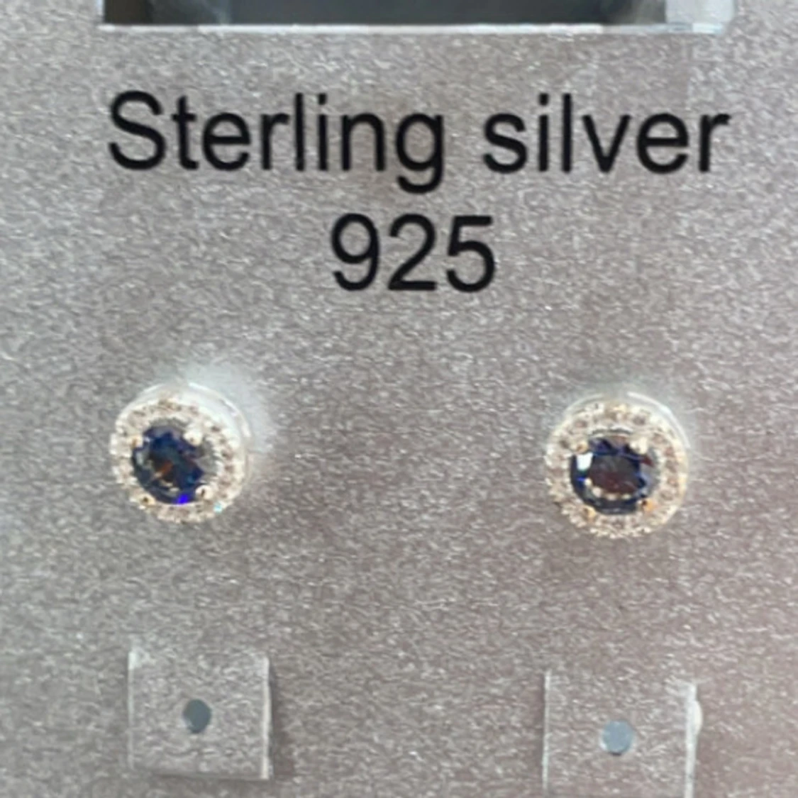 Sterling silver örhängen med blå sten