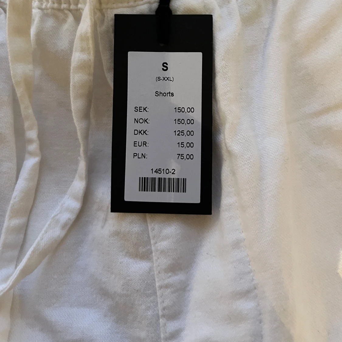 Marinblå och vita linne shorts - 3