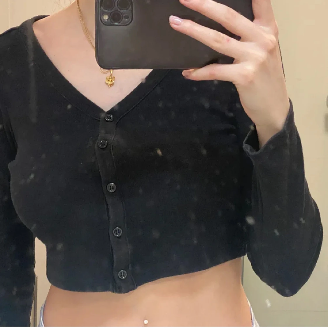 Svart croppad kofta