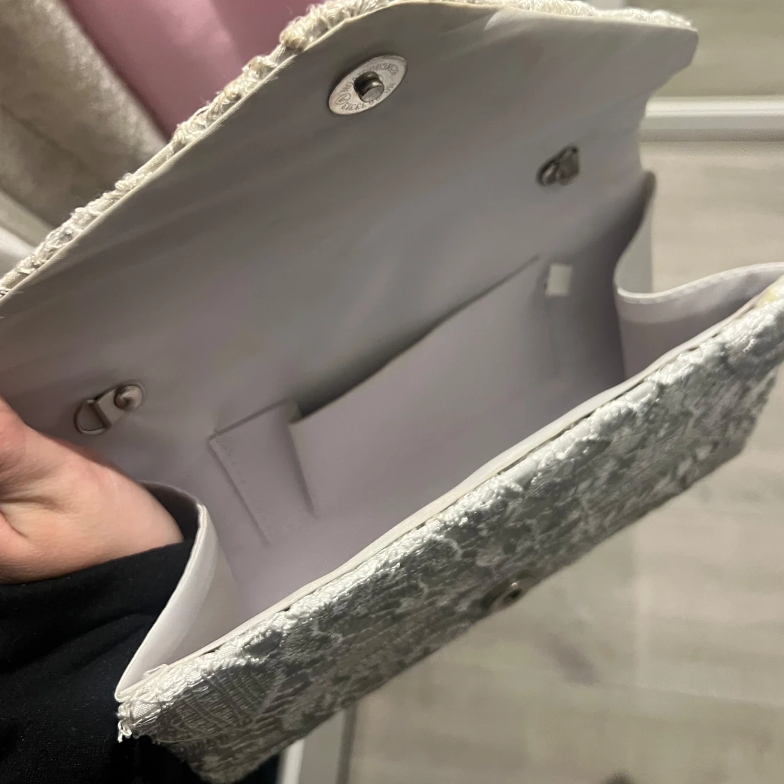 Vit spetskuvertväska - 91