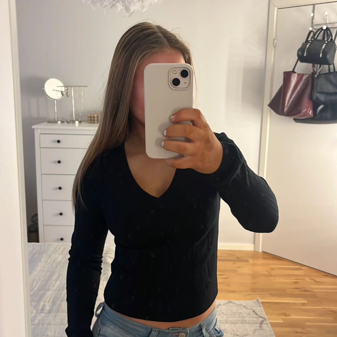 Svart långärmad topp - 1