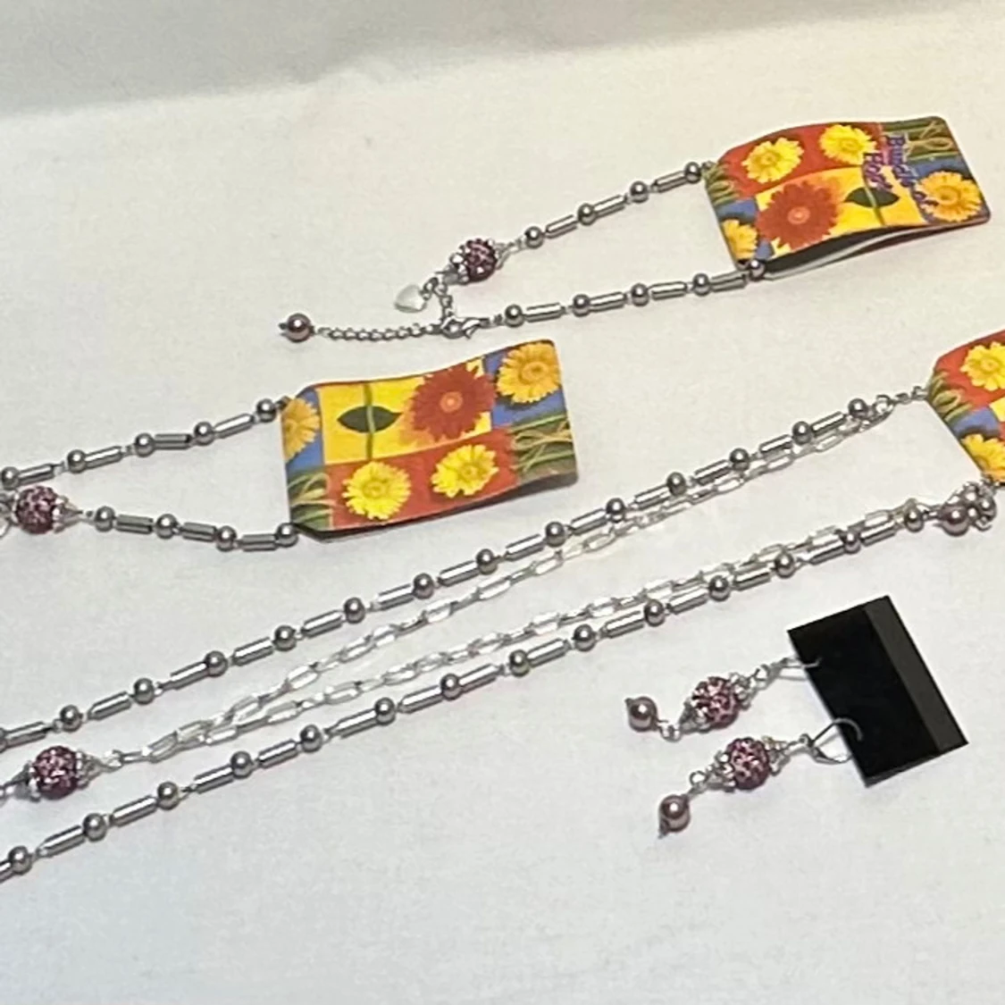 Smyckeset i silver och lilla Jewelry A.J.D.Y  - 93