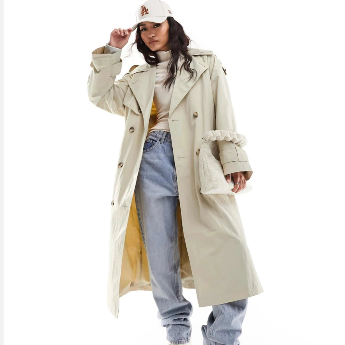 Beige trenchcoat