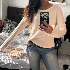 vit stickad tröja  - 🤍🍸🌀