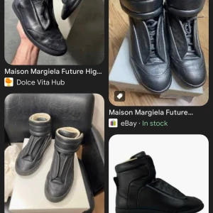 söker maison margiela future high  - SÖKER FUTURES (de i första bilden) kan betala ganska mycket, skriv om ni säljer storlek 45/44. kan byta i princip mot vad som helst i min profil, inkl skorna i bild 2 (arenas stl44) skriv gärna om ni säljer eller känner ngn som säljer! (alla färger)