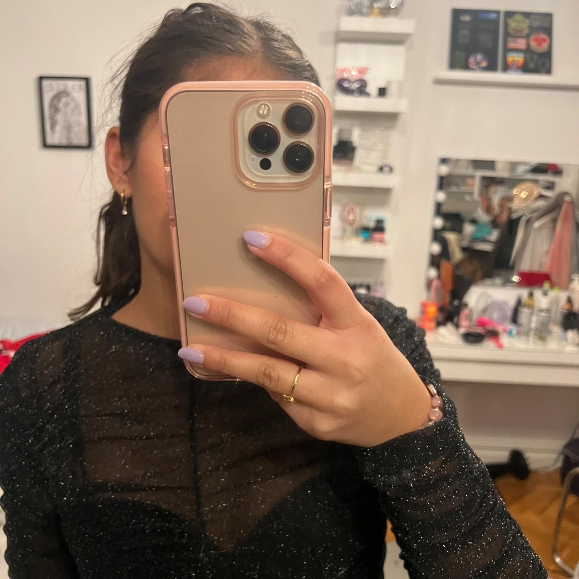 Svart glittrig topp - 2