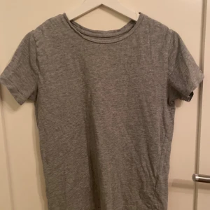 Grå t-shirt från 157 - Säljer en enkel och stilren grå t-shirt från 157 i storlek XS. T-shirten är tillverkad av 90% bomull och 10% viskos, vilket gör den mjuk och bekväm. Perfekt basplagg för alla tillfällen!
