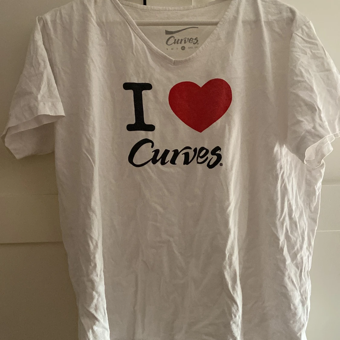 Vit t-shirt med tryck från Curves - 93