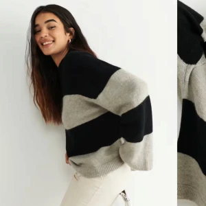 Svart/beige tröja - Köpt från Gina Tricot, använd ett fåtal gånger. Lite stickig av sig men funkar bra med en t-shirt under.