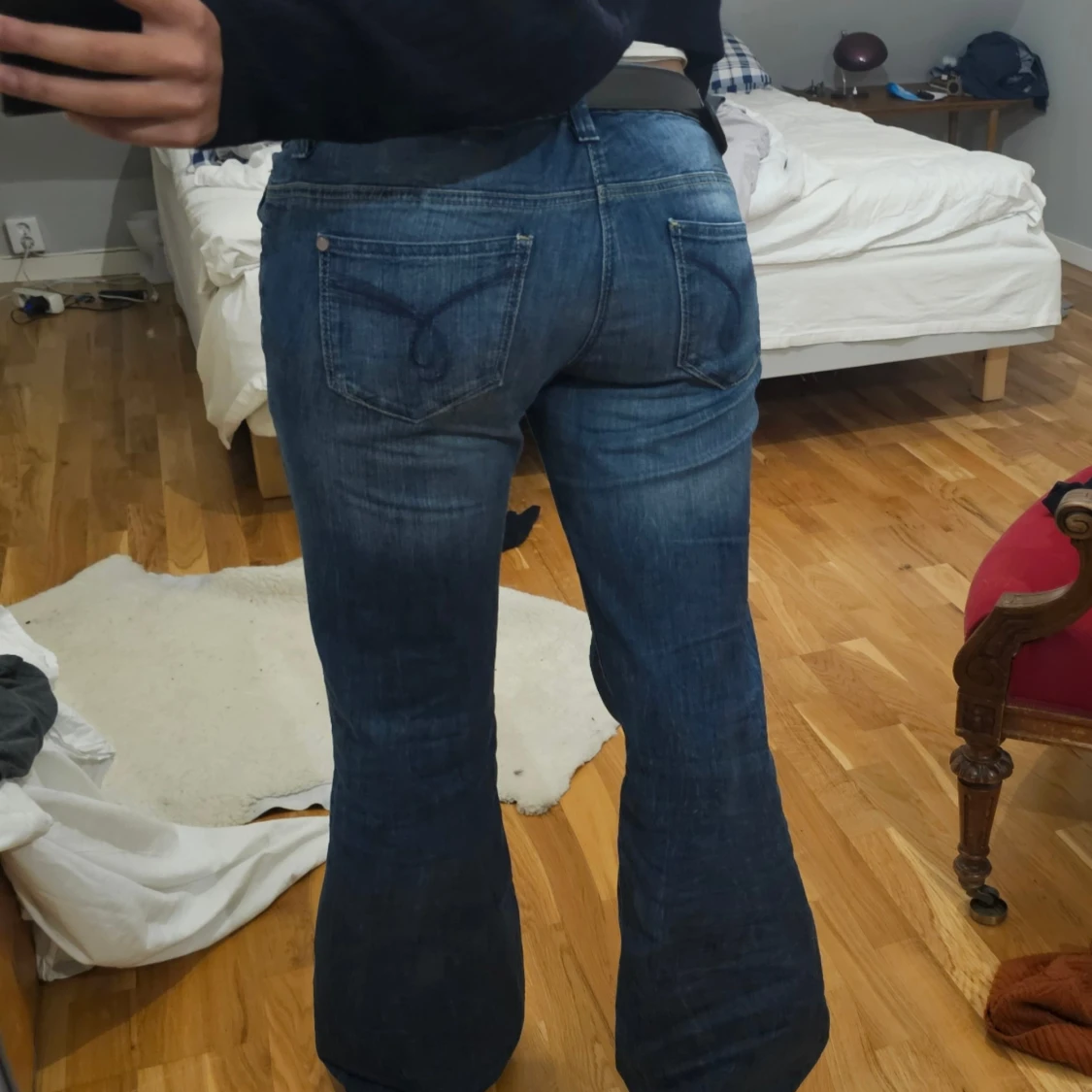 Blå bootcut jeans - 91