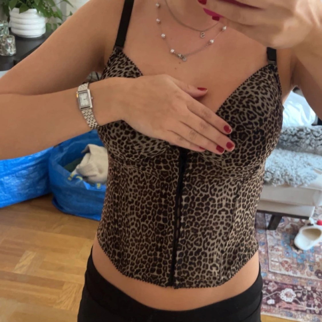 As snygg leopard Korsettopp