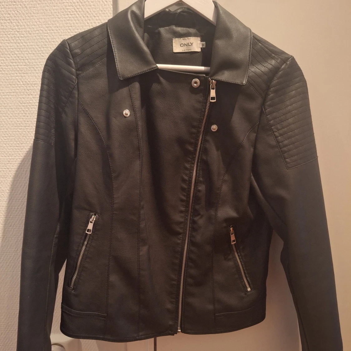 Faux-läder bikerjacka - 90