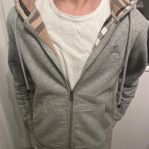 Burburry hoodie grå  - Den är inte ny men inga hål inget fel på hoodien skriv om frågor!