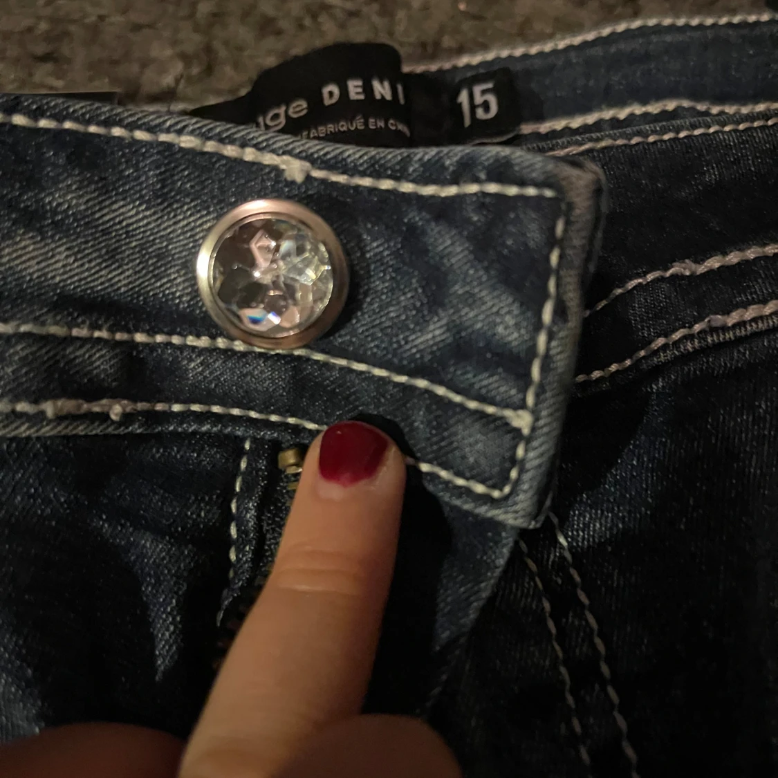 Bootcut jeans med glitter detaljer  - 90