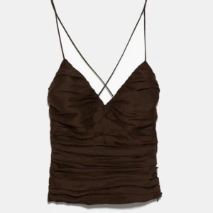 Zara Linne - Brunt räfflat zara linne, korsett liknande Storlek S Aldrig använt Slutsåld 