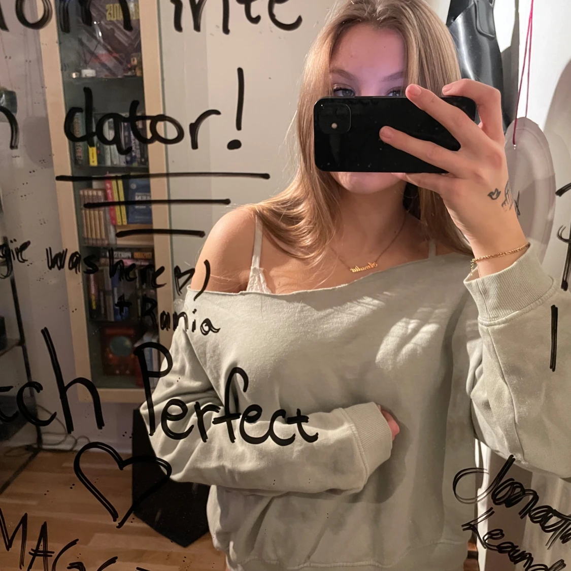 Ljusgröna croppad tröja