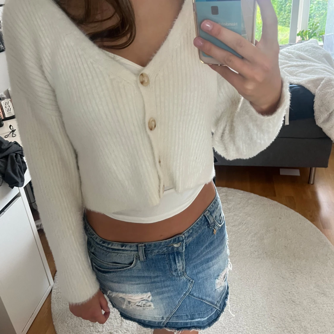 Vit stickad tröka - 91