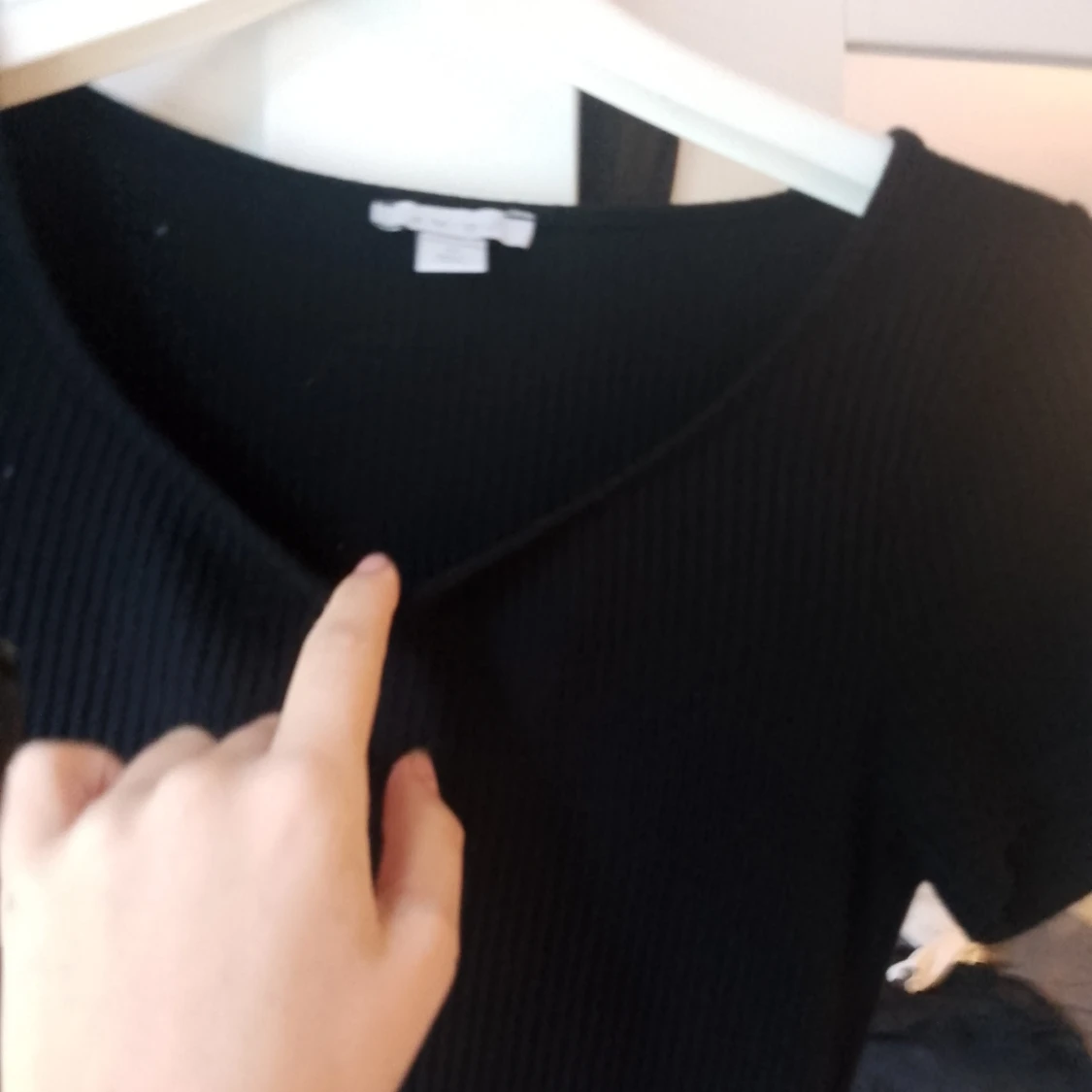 Svart ribbad topp - 90