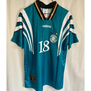 Tyskland landslag Football Jersey  - Tyskland Landslag Football borttröjan E-M 1996 med Icone Klinsmann på rygg 