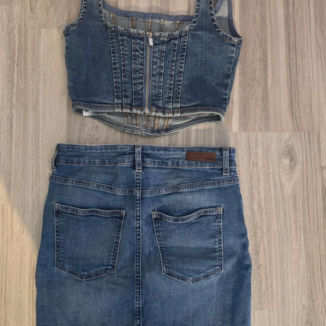 Jeans korsett-topp - 90