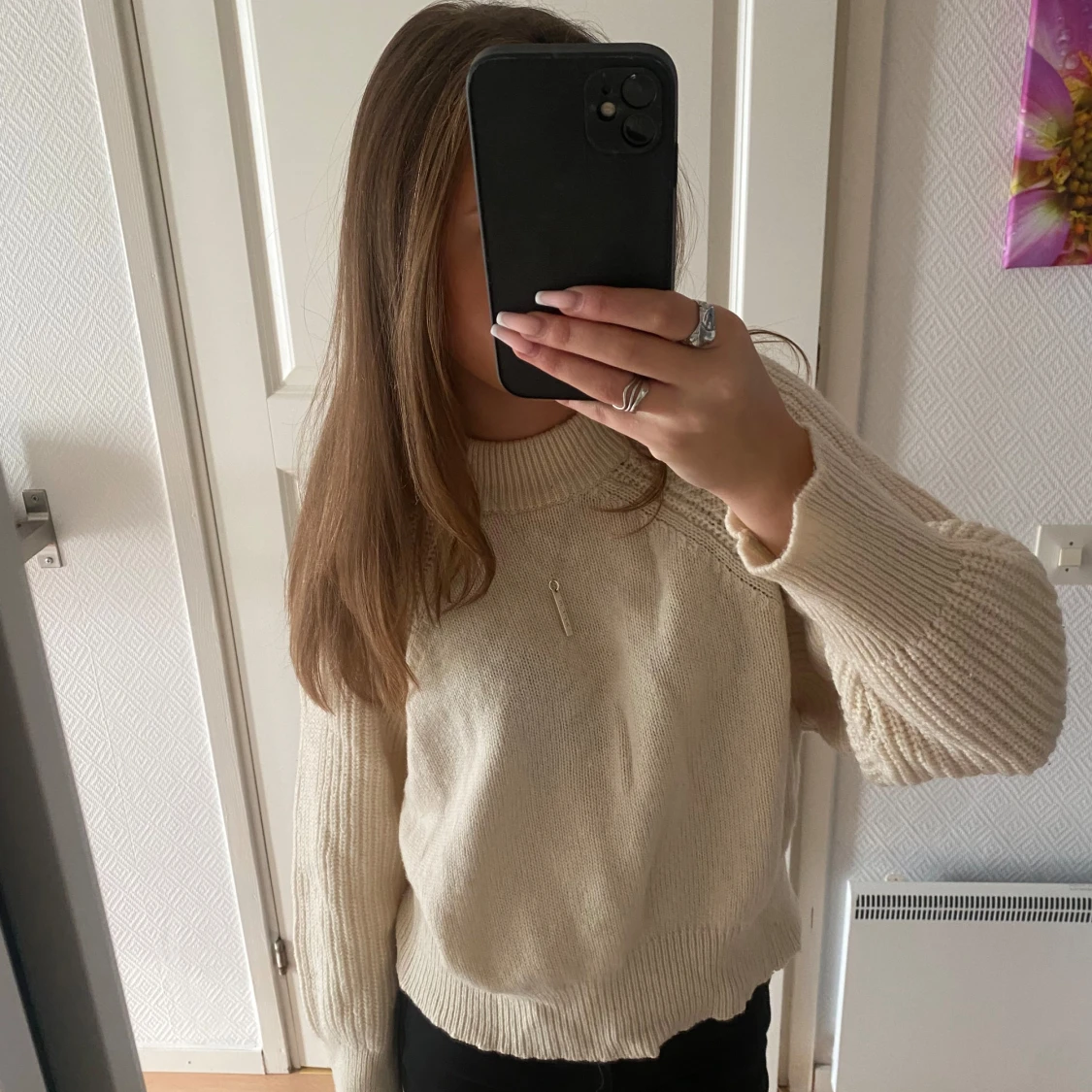 Beige stickad tröja