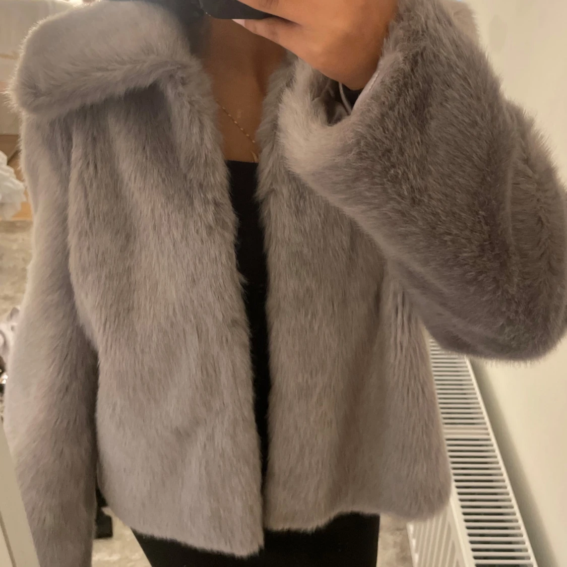Päls jacka grå - 91