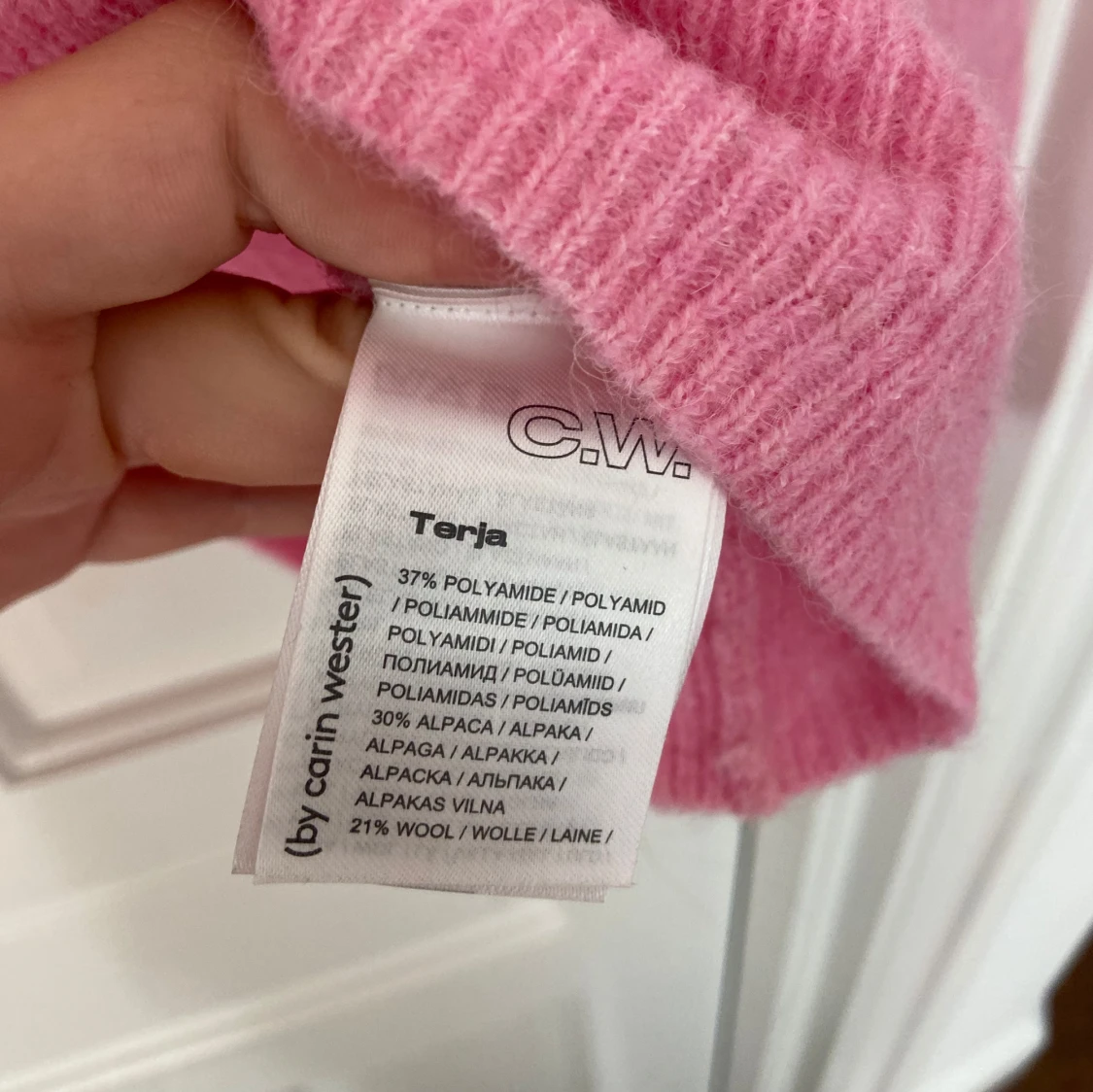 Rosa stickad tröja - 92