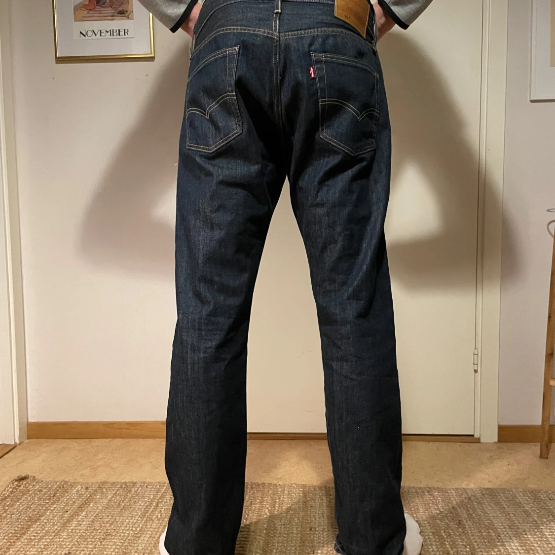 Levi's 501 jeans i mörkblå denim - 91
