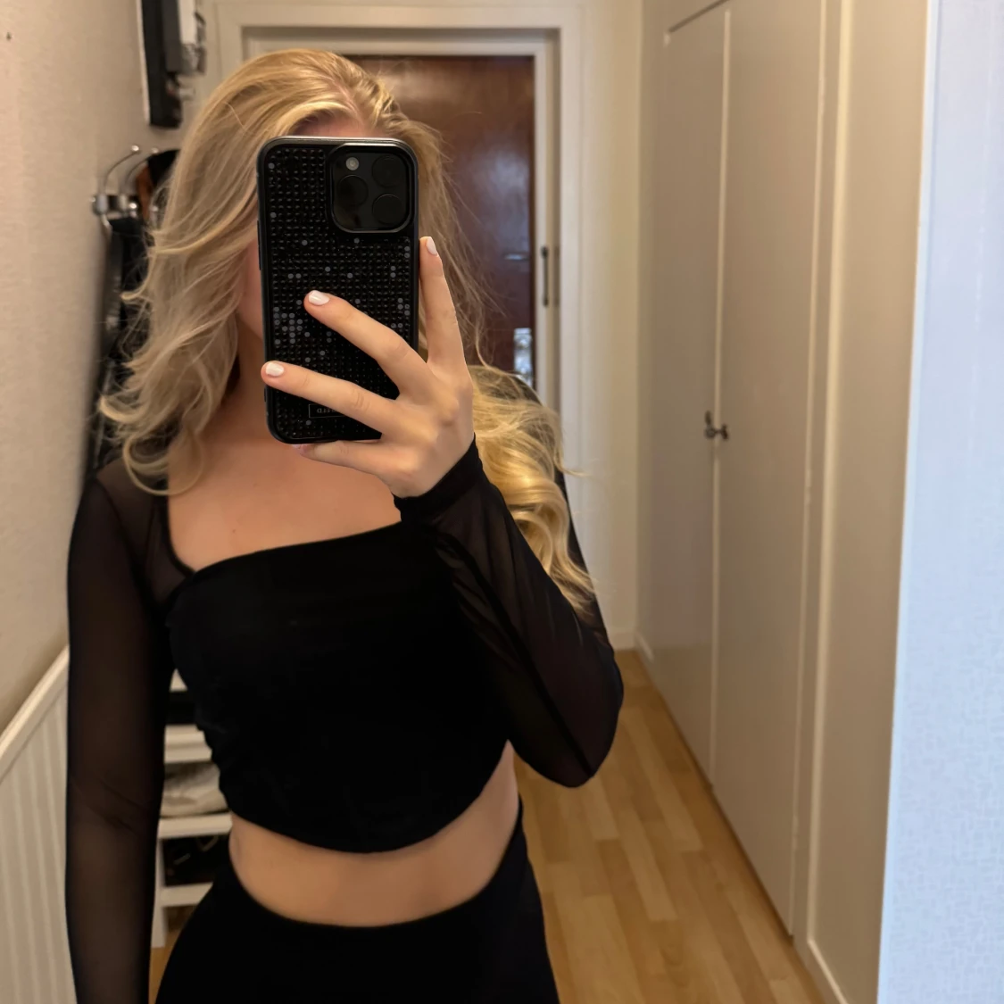 Topp med meshärmar - 90